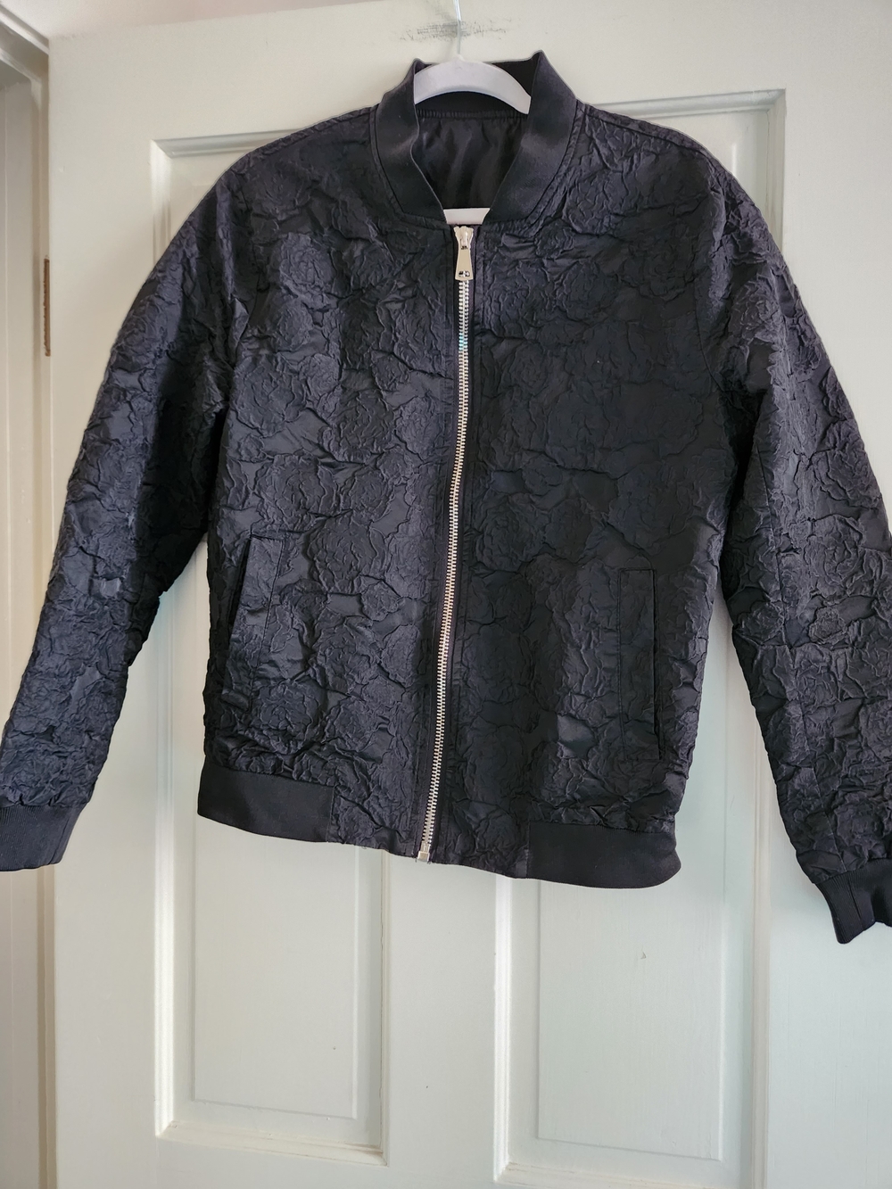 Gothic Rose Bomber Jacket Goth Vamp Vampy Dark Feminine Large L Womens Flower